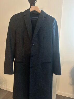 Charcoal Gray Wool Blend Overcoat